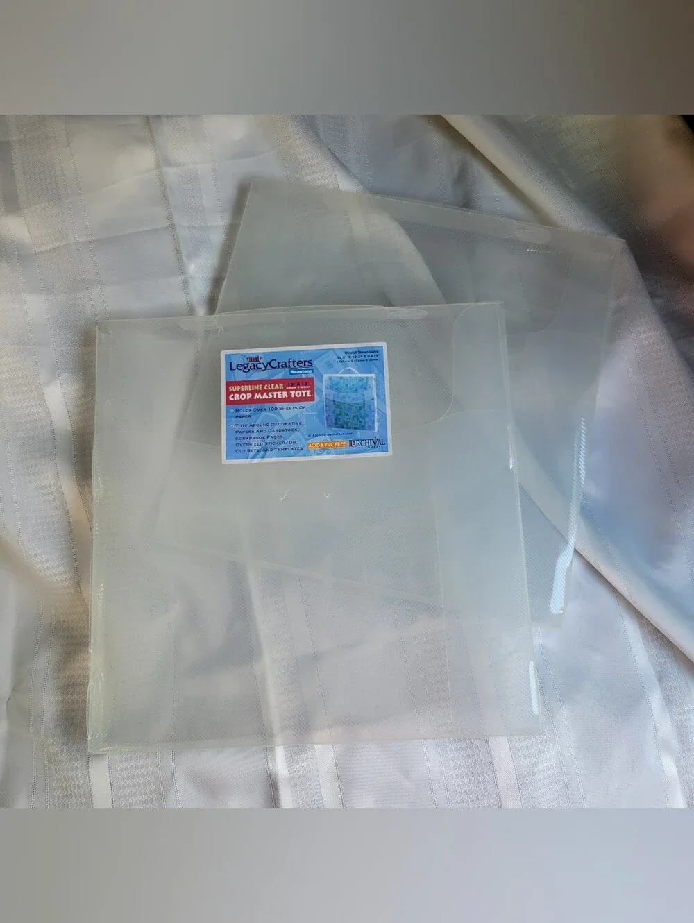 LegacyCrafters 12x12 Clear Crop Master Tote - Scrapbook Paper Storage